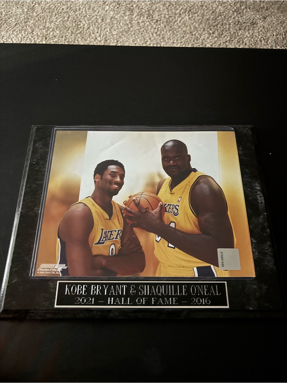 Kobe Bryant & Shaquille O'Neal Framed Lakers Tribute Plaque - Black/Gold